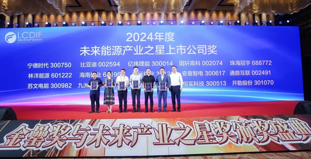 918博天堂荣获“2024年度将来能源产业之星上市公司”